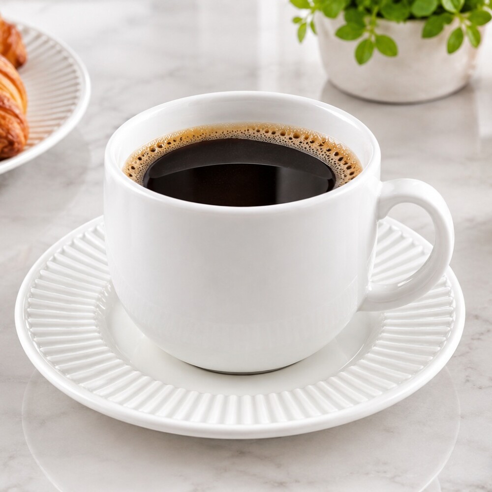 Taza de te con plato Blanco canele 200 ml BIONA Taza de te con plato Blanco canele 200 ml BIONA