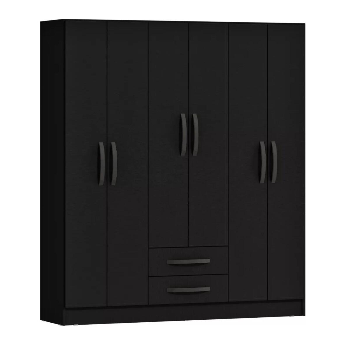 Armario Ropero Mac Mdp 6 Puertas 2 Cajones 9 Estantes Negro 