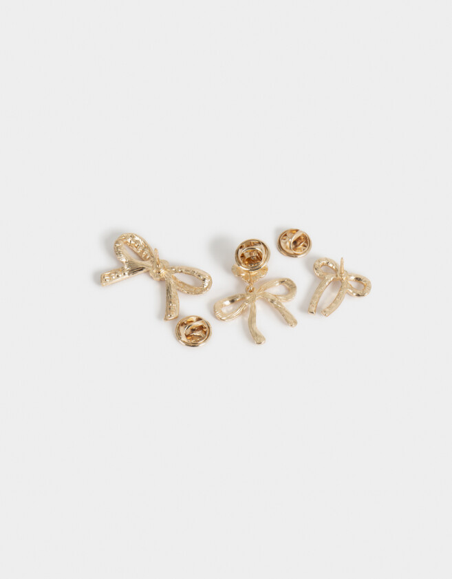 Prendedor Moño Set De Prendedores Moños - Dorado