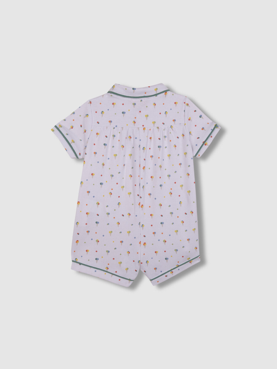 Pijama Estampado Helados Blanco