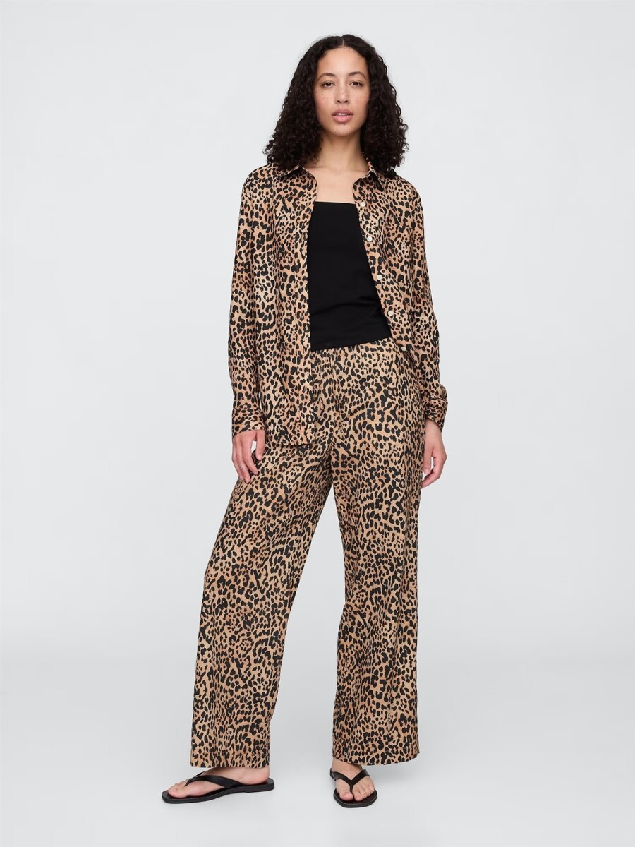 Pantalón De Lino Mujer - Leopard 
