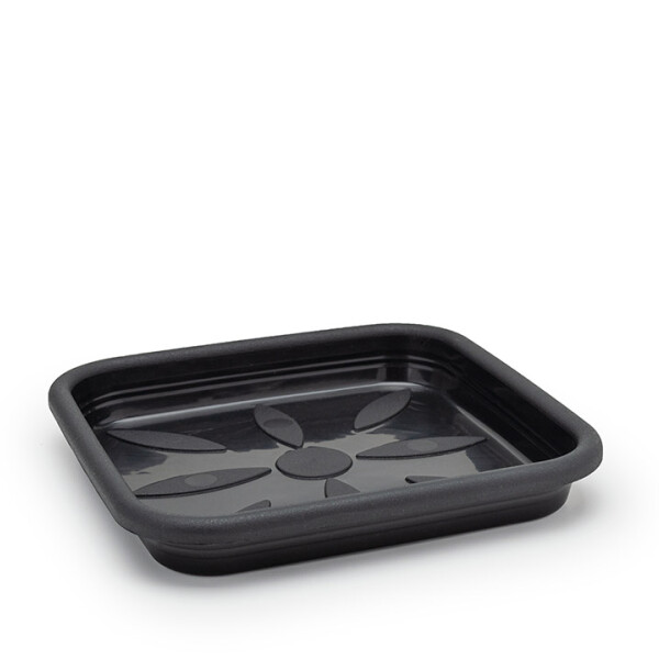 PLATO DE MACETA CUADRADO 23.5 CM NEGRO