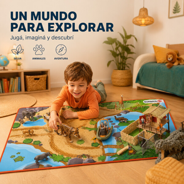 Juego Schleich Alfombra Interactiva Figura Juguete Niños Variante Modelo Jaguar