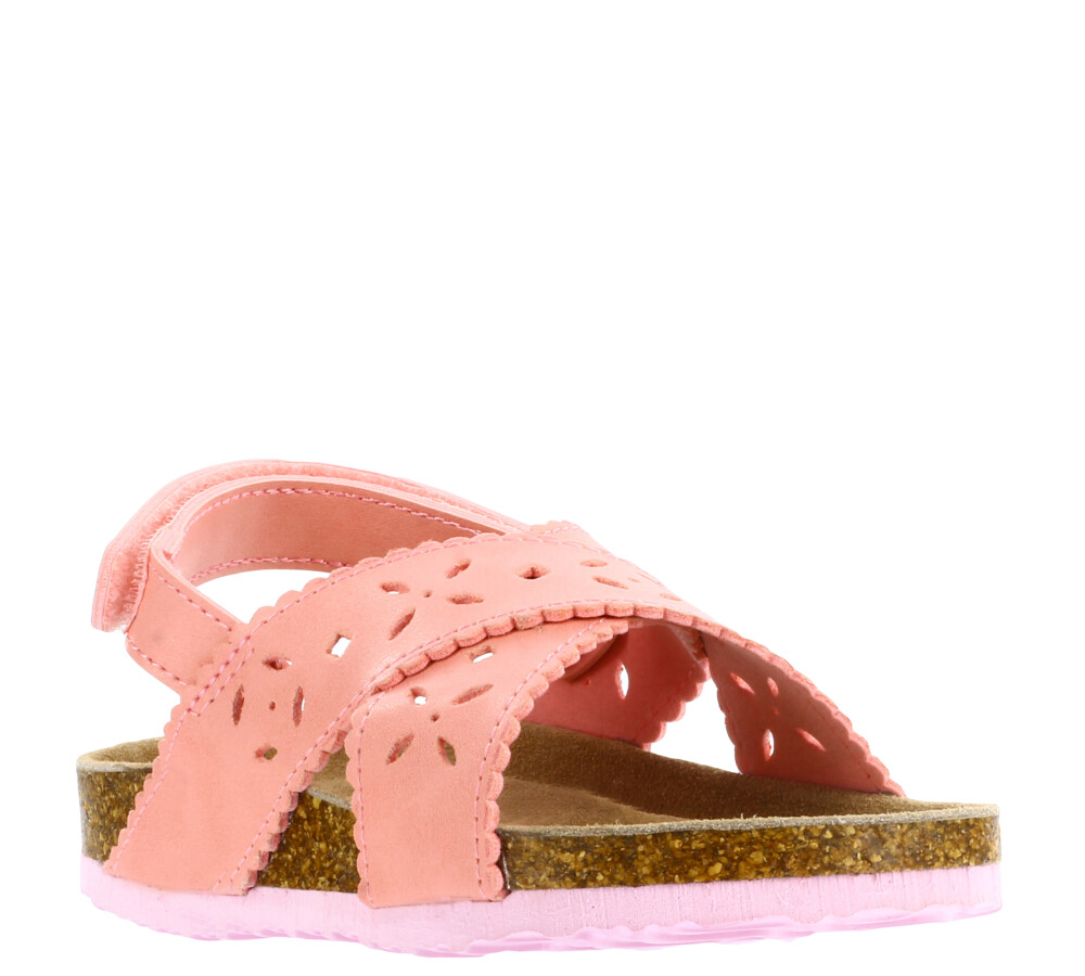 Sandalia CROPS con diseño calado y velcro Pink