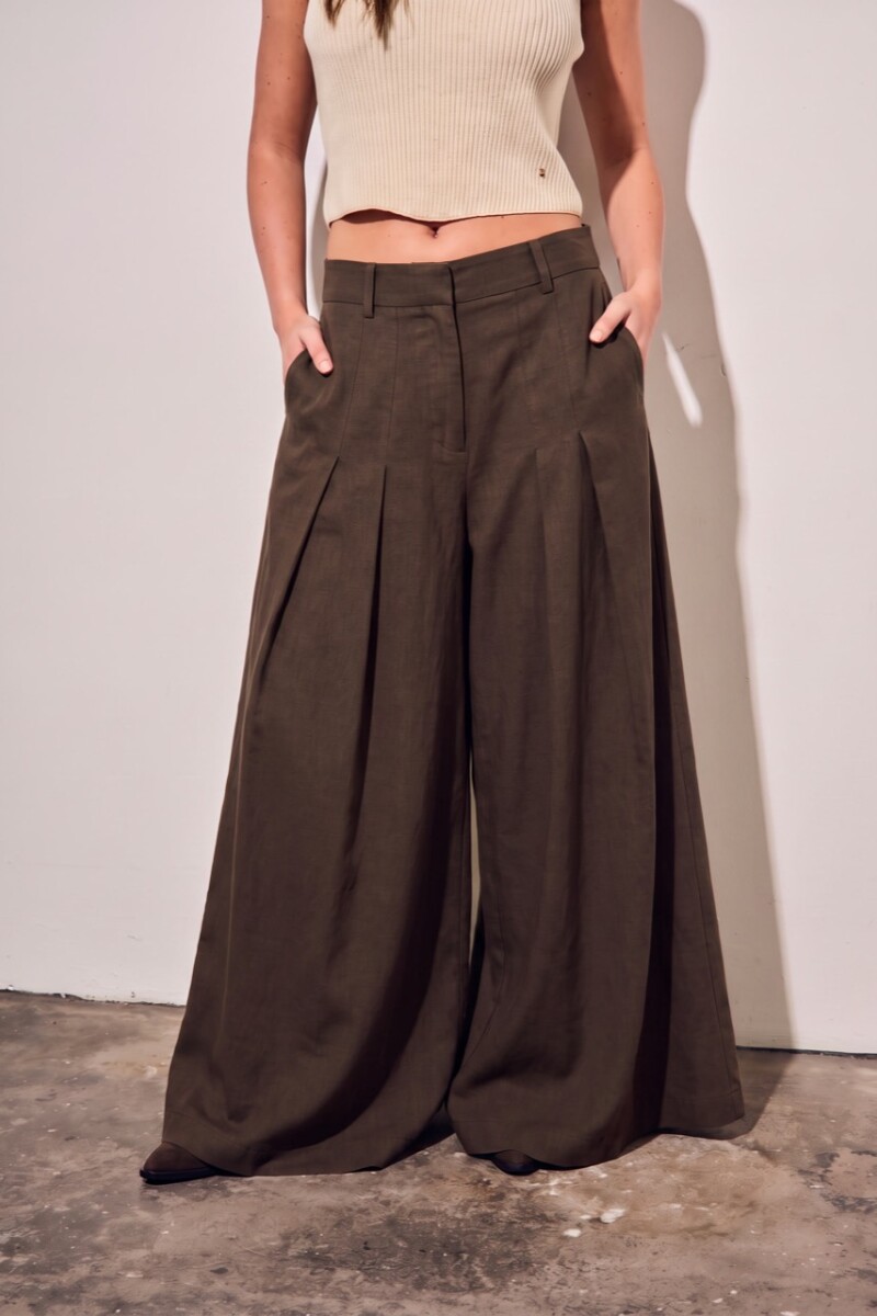 Pantalon Con Lino Safari