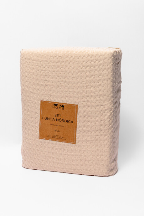 Funda Nórdica 2 Plazas King Microfibra Washed Beige