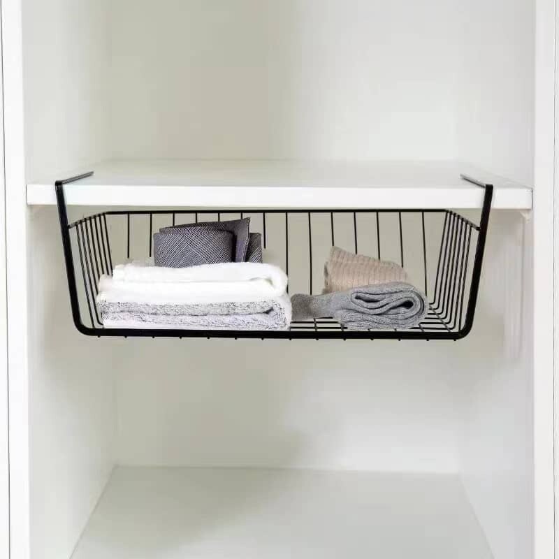 Cesta colgante organizadora para debajo estante armario Cesta colgante organizadora para debajo estante armario