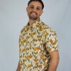 Camisa estampada Hawai Flower Beige