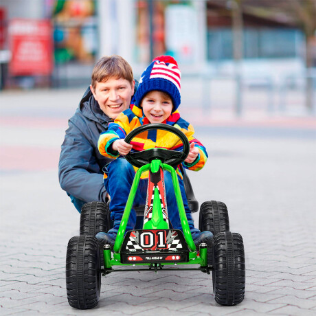 Auto Karting A Pedal Cuatriciclo Con Freno Para Niño Verde