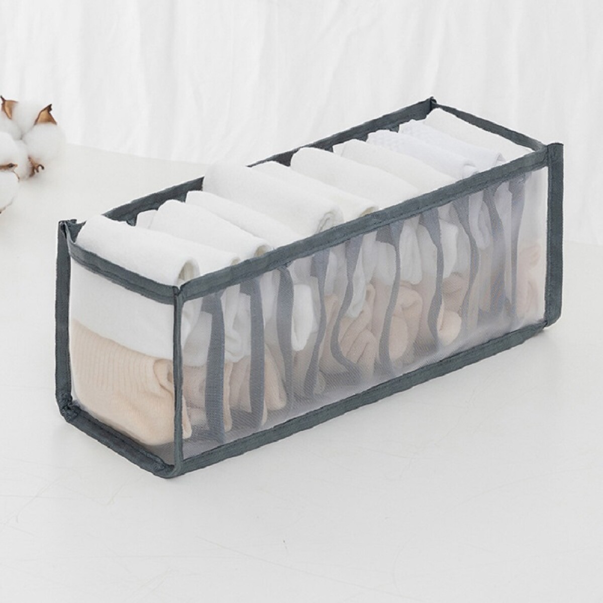 Organizador de ropa interior con divisores angosto 