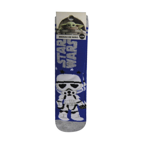 Medias Infantiles Star Wars Azul Oficial Talle 19/30 U