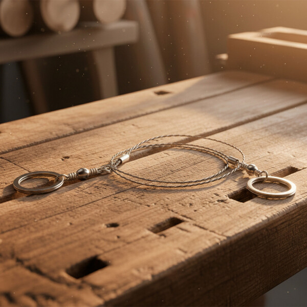 Sierra De Cuerda Manual Para Exteriores De 1 Metro Camping Color Plateado