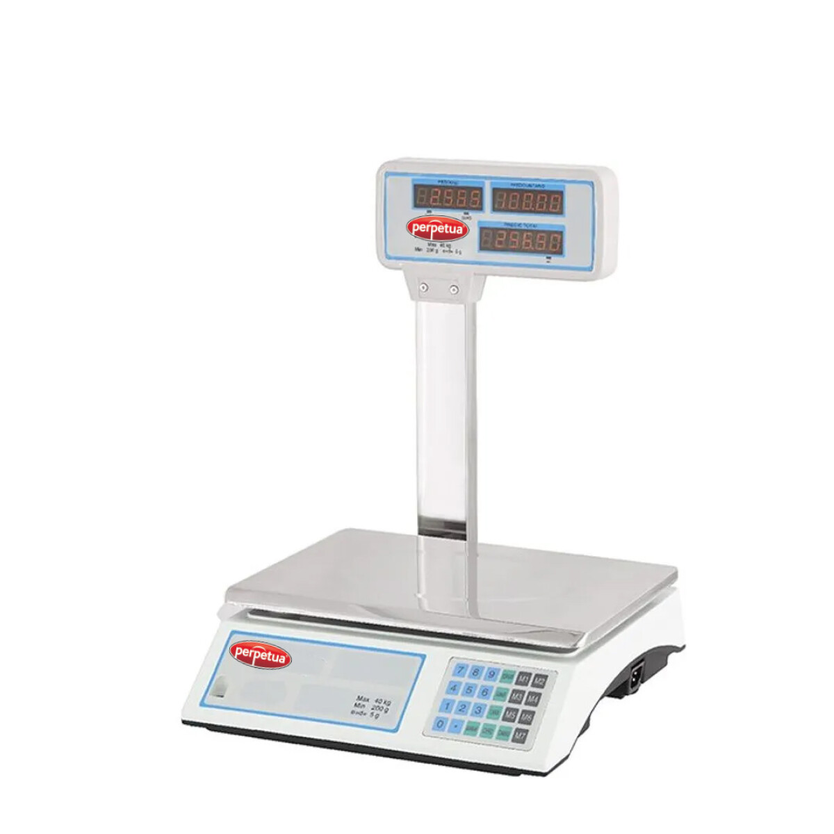 Balanza comercial digital con columna 40 kgs. Perpetua 