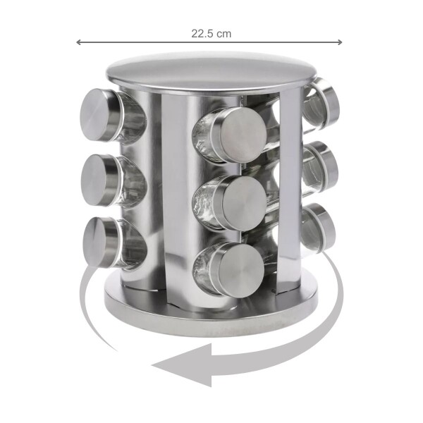 Especiero Giratorio 12 Frascos Vidrio Para Condimentos Cocina Acero Inoxidable Imback Especiero Giratorio 12 Frascos Vidrio Para Condimentos Cocina Acero Inoxidable Imback