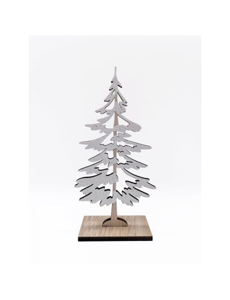 ADORNO ARBOL CALADO MADERA C/ GLITTER  BLANCO 27 CM. ADORNO ARBOL CALADO MADERA C/ GLITTER  BLANCO 27 CM.