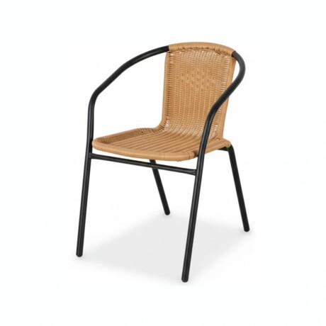 SILLA SIMIL RATTAN SC-037 Silla De Jardín Simil Rattan RUSTICO SC-037 Estructura De Acero - Beige