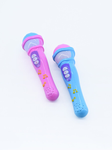 MICROFONO CON LUZ Y SONIDO ROSADO