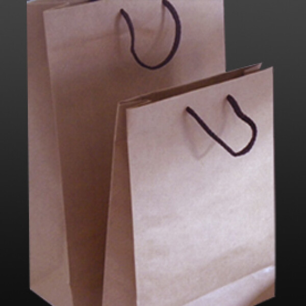 BOLSA PAPEL CON ASA CORDON 27X38 CM. KRAFT MARRON