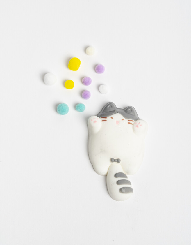 Lúdico Juguetes Mini Squishy En Forma De Gatito - Blanco