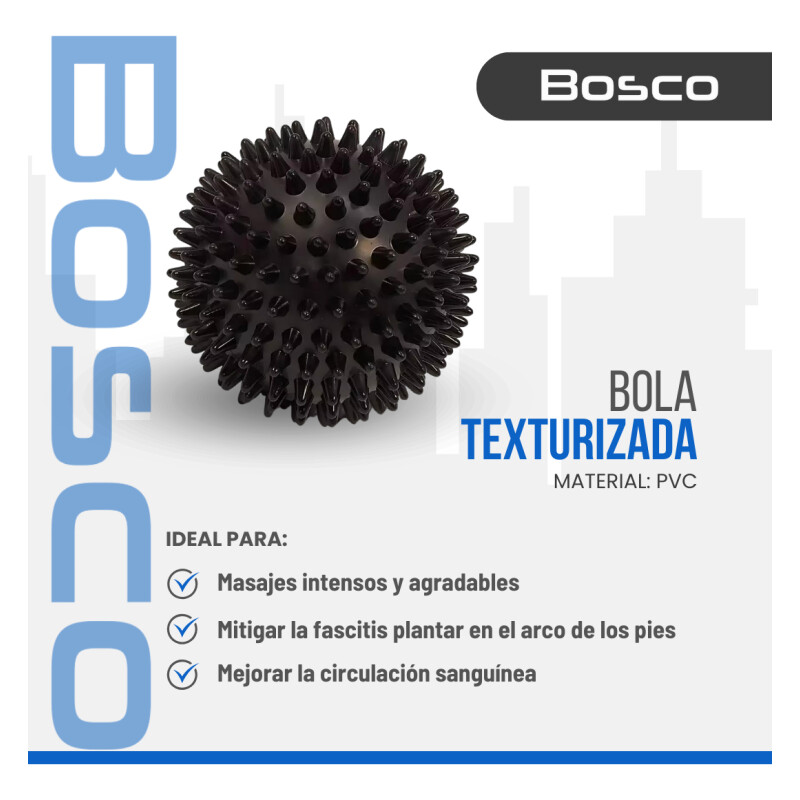 Rolo Rodillo Bosco Foam Roller Masajeador Pilates Set Full Negro