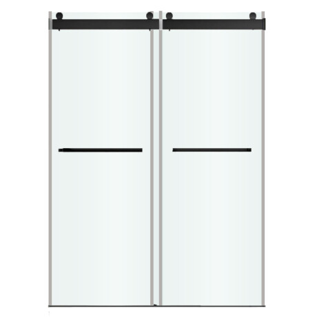 Mampara de Vidrio 8mm Negro Mate con Perfiles de Aluminio 120x200 cm GAMAS DE NEGRO