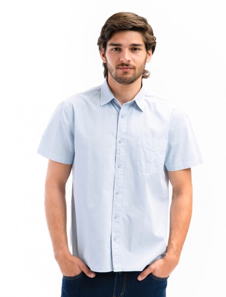 Camisa Algodón con Bolsillo Barcelona Celeste
