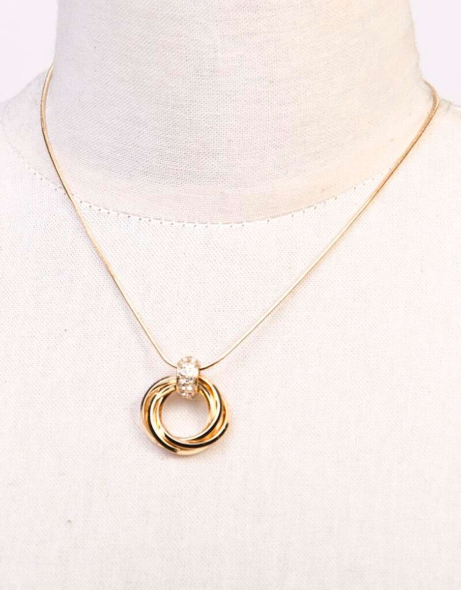 Collar Dije Hoops - Dorado 