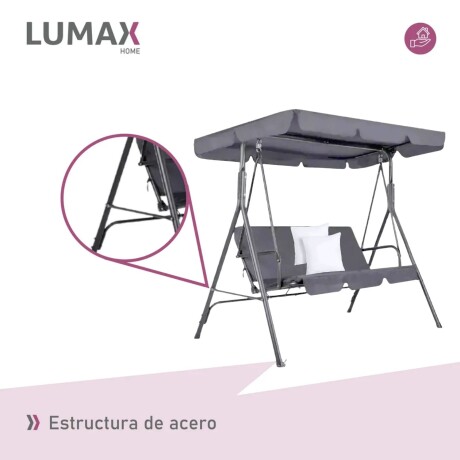 Hamaca Jardín Lumax con Toldo Hierro Exterior Gris