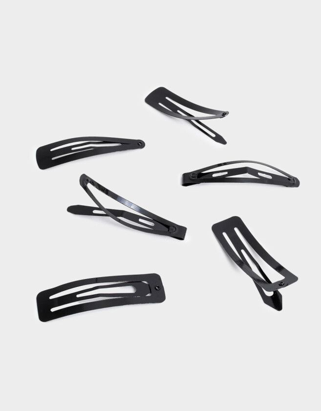 Hebillas Tic Tac Set por 6 Set De Hebillas Tic Tac - Negro