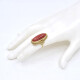 Anillo En Oro 18K Y Coral Anillo En Oro 18K Y Coral