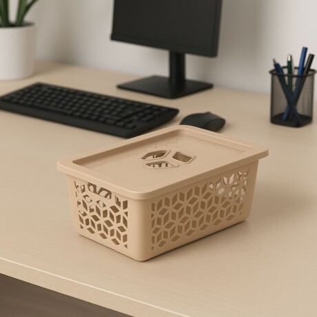Caja organizadora con tapa M 5L CAPPUCCINO