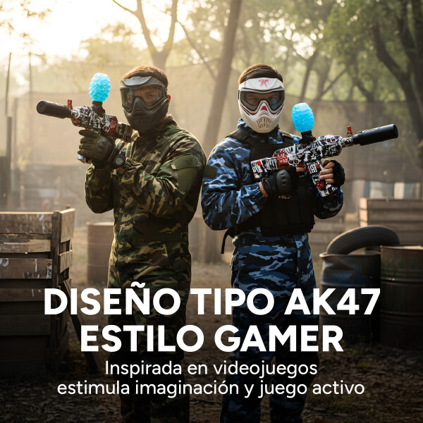 Pistola Hidrogel Ametralladora Luz Sonido Humo Recargable Color Rojo