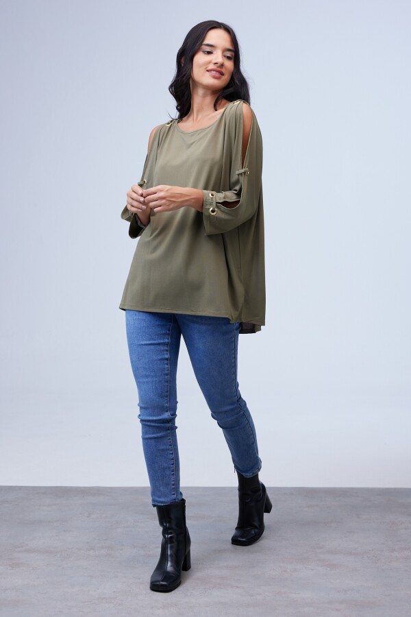 Blusa Oversize Manga Aros OLIVA