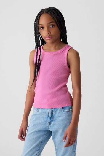 Musculosa Rib Niña Indie Pink