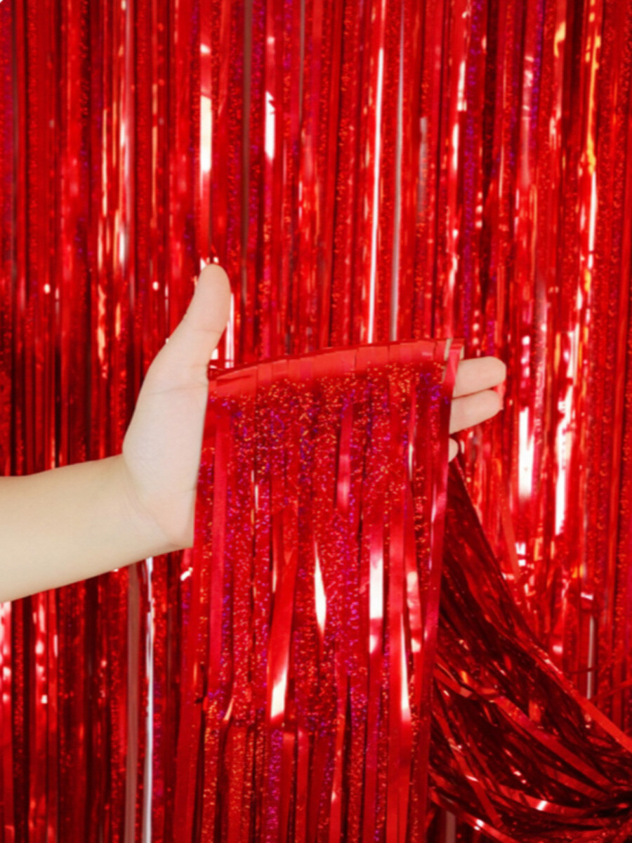 CORTINAS DECORATIVAS metalizada roja