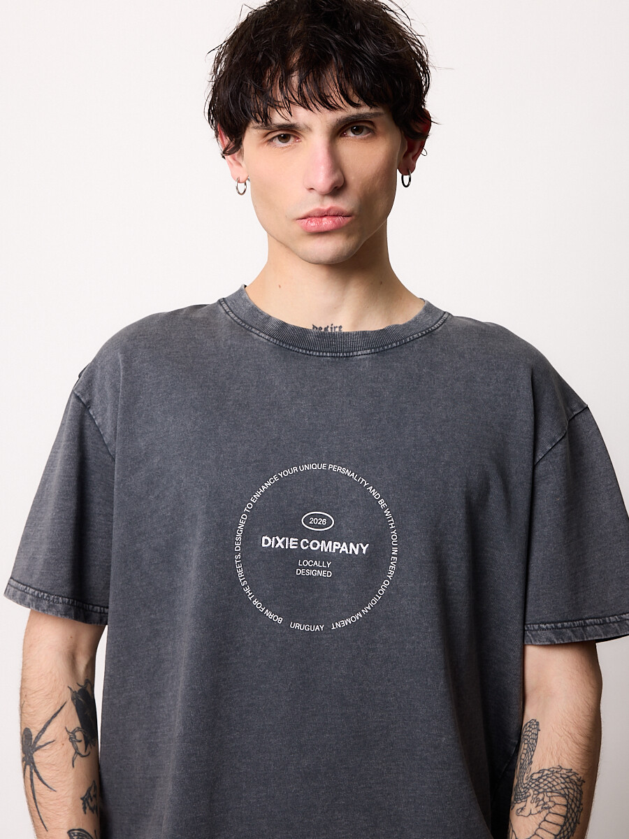 T-SHIRT M/C GURRO DIXIE Gris Oscuro