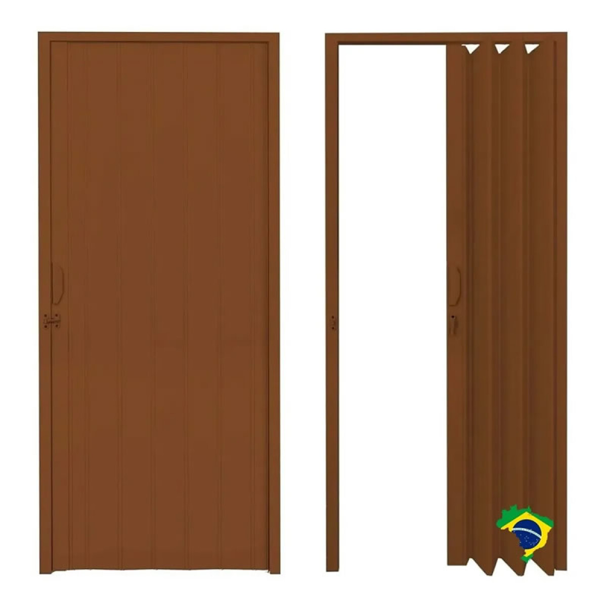 Puerta plegable en PVC Altura 210cm Ancho 96cm - Marrón 