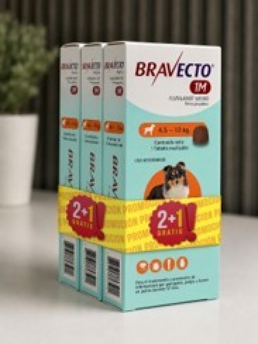 COMBO 2+1 BRAVECTO MENSUAL 4,5 A 10KG 