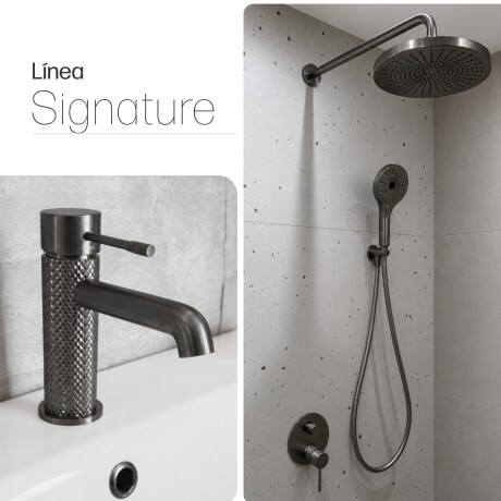 Juego De Griferia Incluye Lavatorio Bajo Y Ducha Embutida GRAFITO-GUNMETAL
