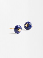 Pendientes Con Piedras - Plata De Ley 925 azul