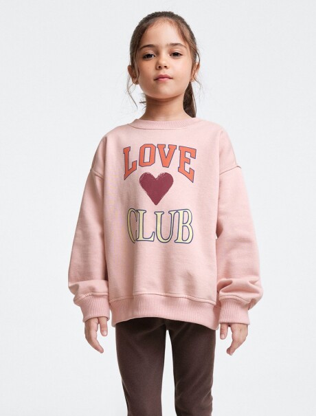 BUZO INFANTIL CON ESTAMPA - MARRÓN ROSADO