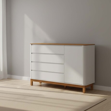 CÓMODA 1 PLAZA MDF BLANCO FLOW KIDS