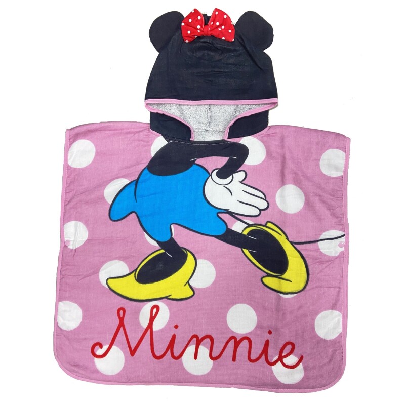 Bata estilo poncho para niños diseño Minnie Bata estilo poncho para niños diseño Minnie