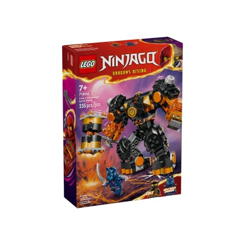 Lego Ninjago Mech elemental de la tierra de Cole 209 pcs 7+ Lego Ninjago Mech Elemental De La Tierra De Cole 209 Pcs 7+