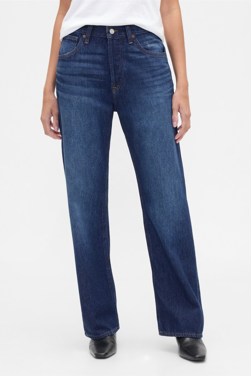 Jean Relaxed Straight Mujer Dark Wash
