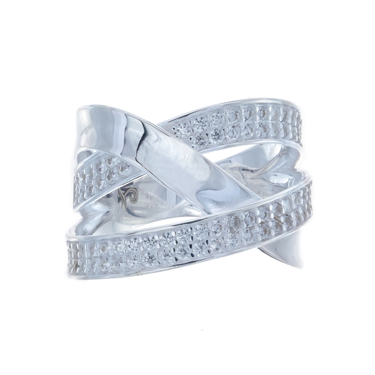 Anillo de plata 925 con circonias. 