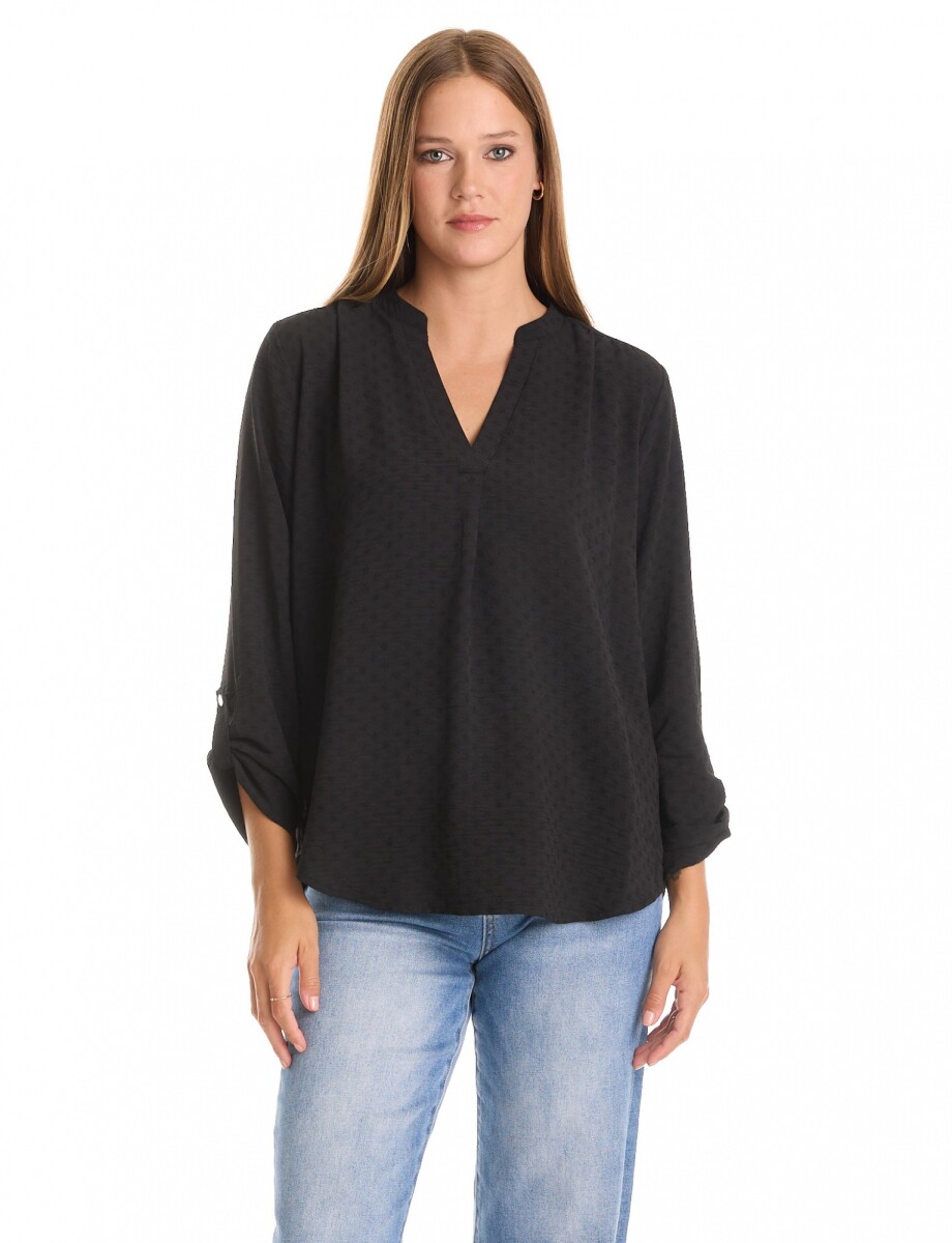 Blusa Escote V - Negro 