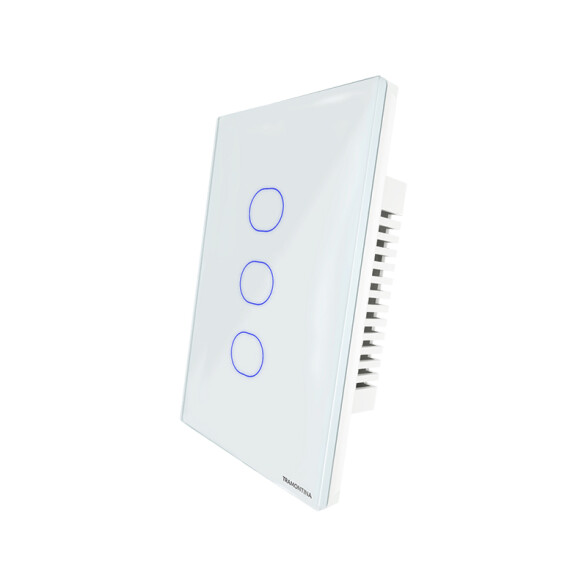 Plaqueta inteligente WIFI touch 3 canales blanco TE3904