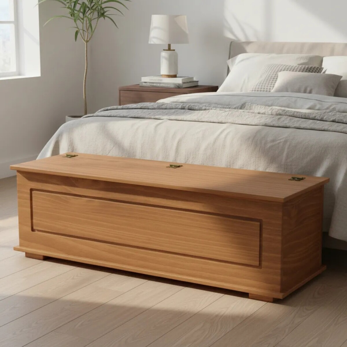 Baúl Pie de Cama Lumax living dormitorio madera maciza 