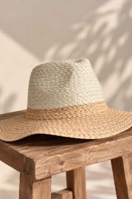 Sombrero Popa Combinado marrón y beige